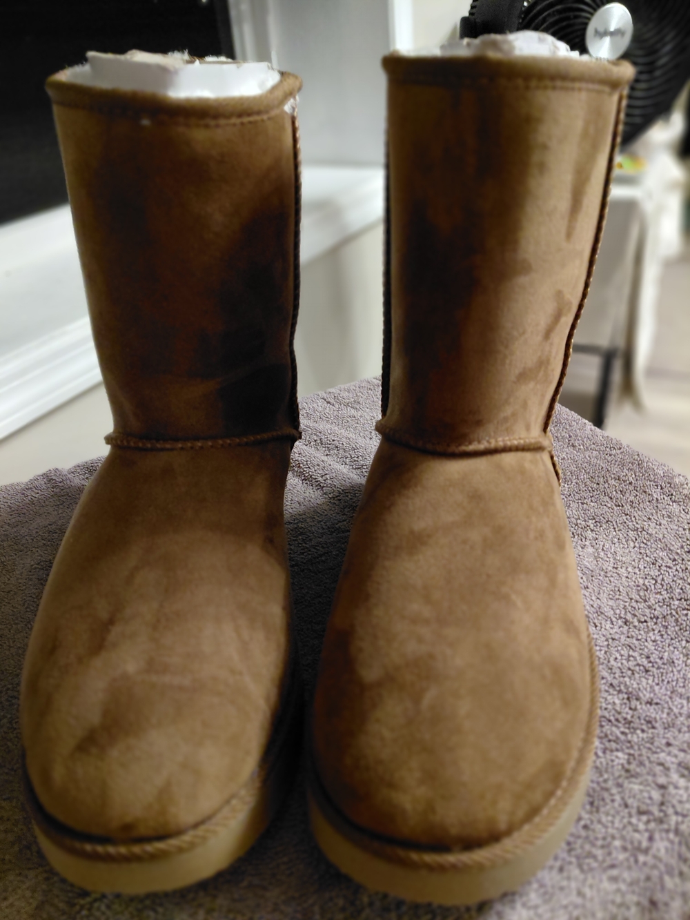 Classic Women's Tan Suede Winter Boots - Cozy Lined Comfort